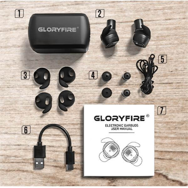 GLORYFIRE Bluetooth Shooting Ear Protection 26dB Electronic Silencer Earbuds GLORYFIRE®