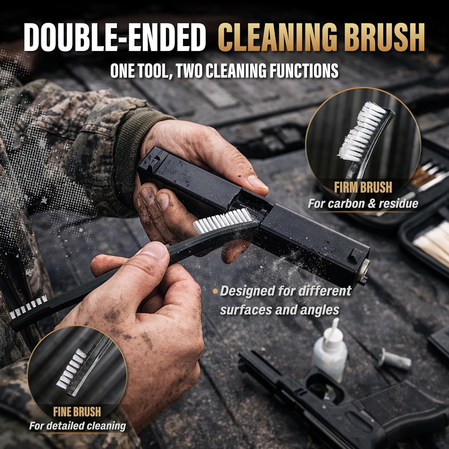 GLORYFIRE Universal Gun Cleaning Kit Fits .22 .357/9mm .38 .40 .45 Cal Handguns & Pistols Compact Carrying Case for Portability Multiple Styles with Brass or Plastic Jags & Tips for Shooting and Range GLORYFIRE®