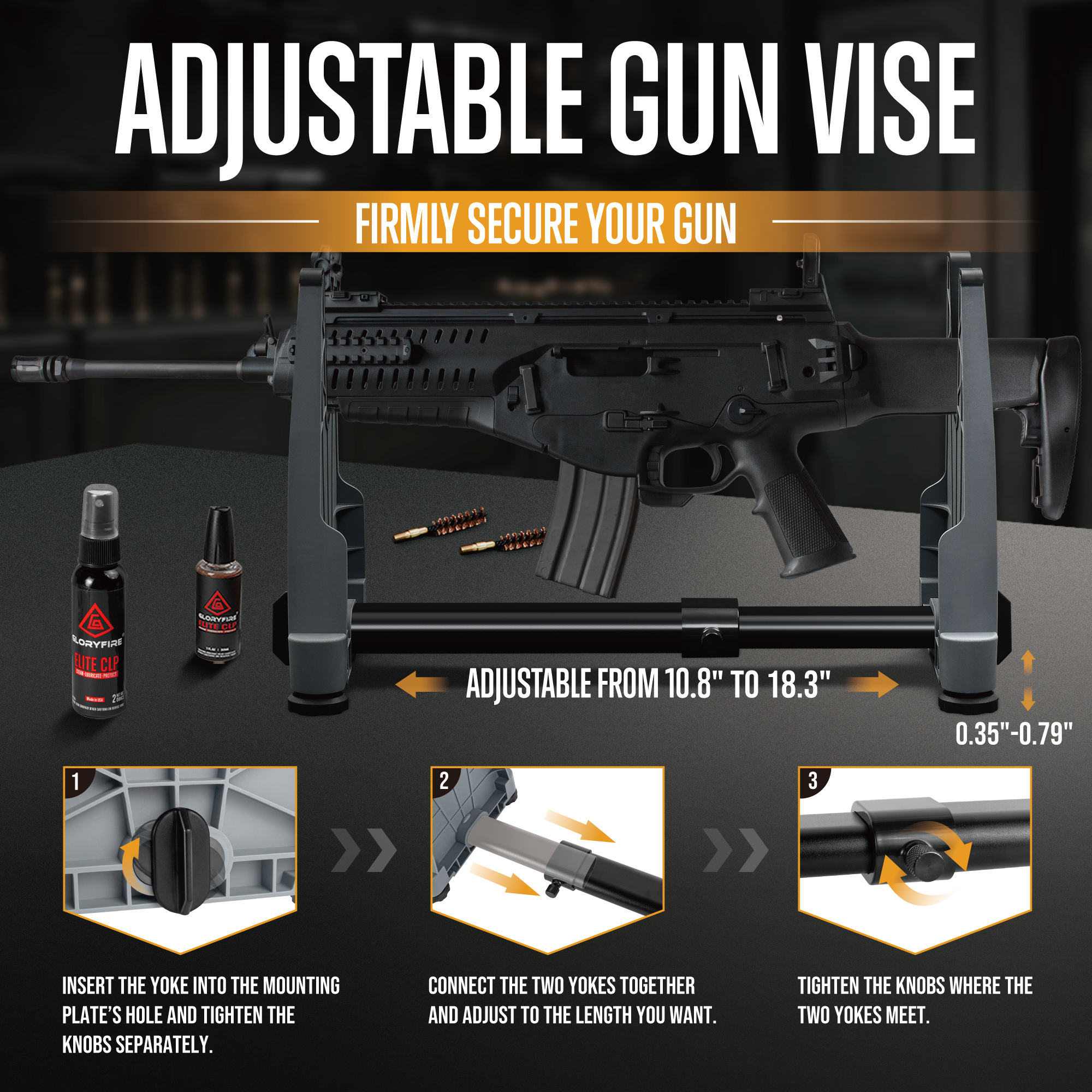 GLORYFIRE Adjustable Stand Deluxe Universal Gun Cleaning Kit GLORYFIRE®