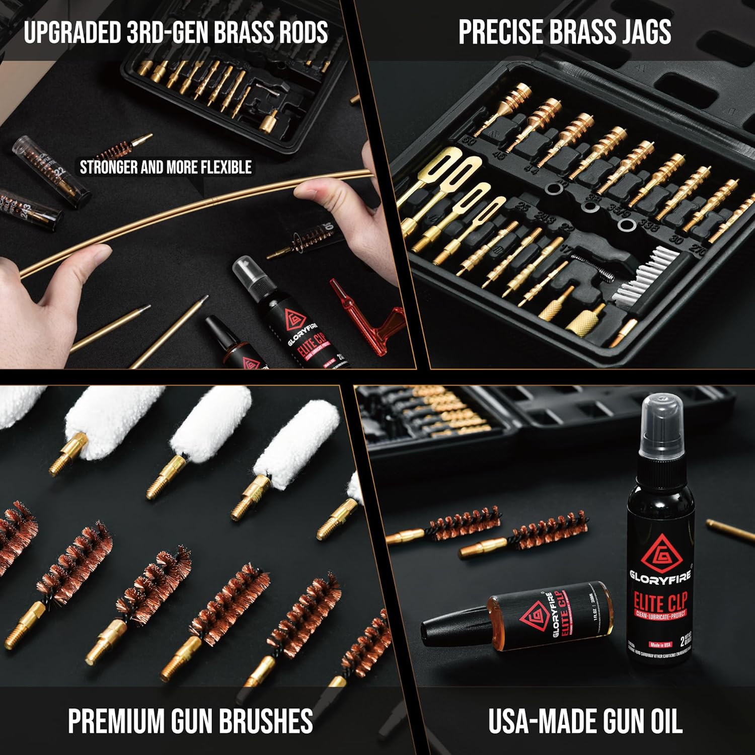 GLORYFIRE Adjustable Stand Deluxe Universal Gun Cleaning Kit - Highly Effective Cleaning Solutions for Hunting and Shooting GLORYFIRE®