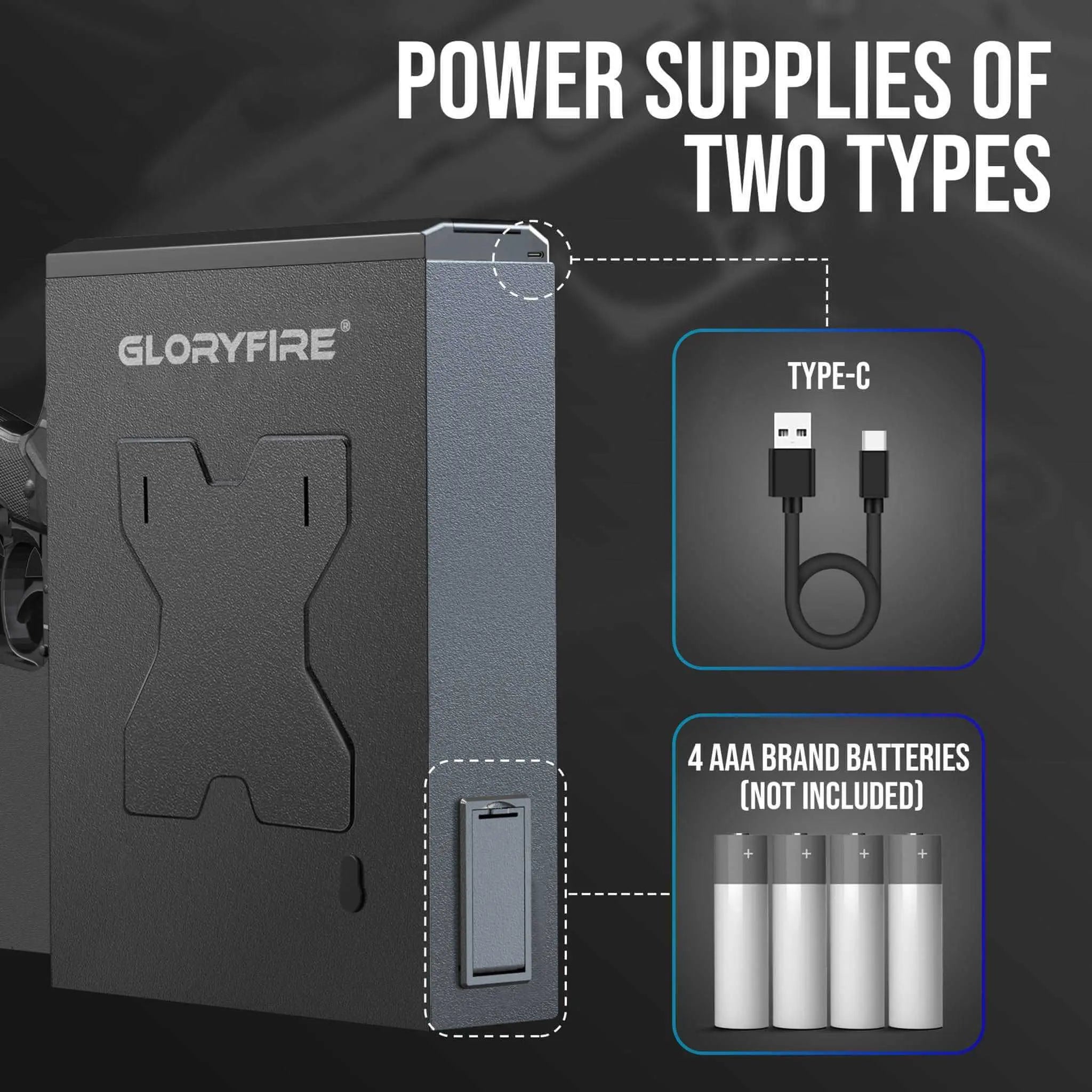 GLORYFIRE Biometric Gun Safe Wall Mounted Handgun Safe Elite GLORYFIRE®