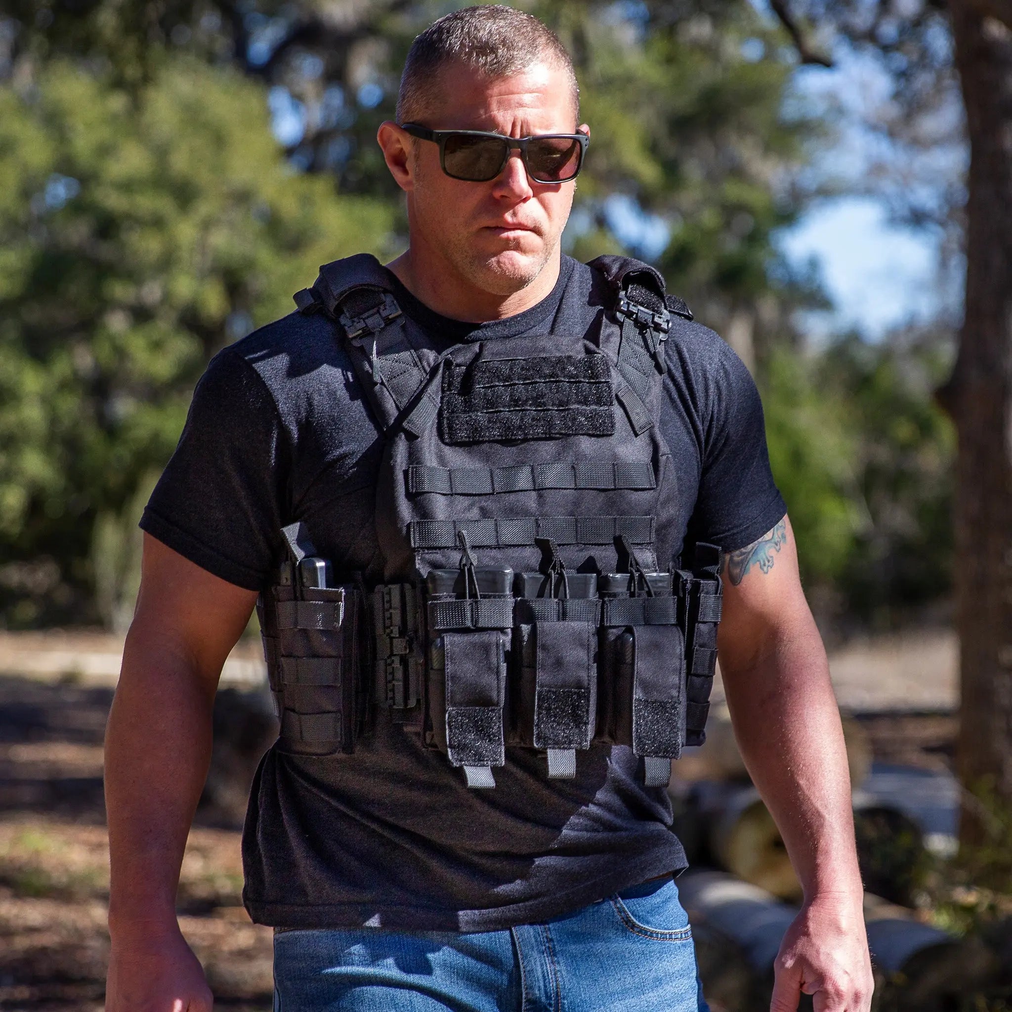 GLORYFIRE Plate Carrier Adjustable Tactical Vest Quick Release Coyote GLORYFIRE®