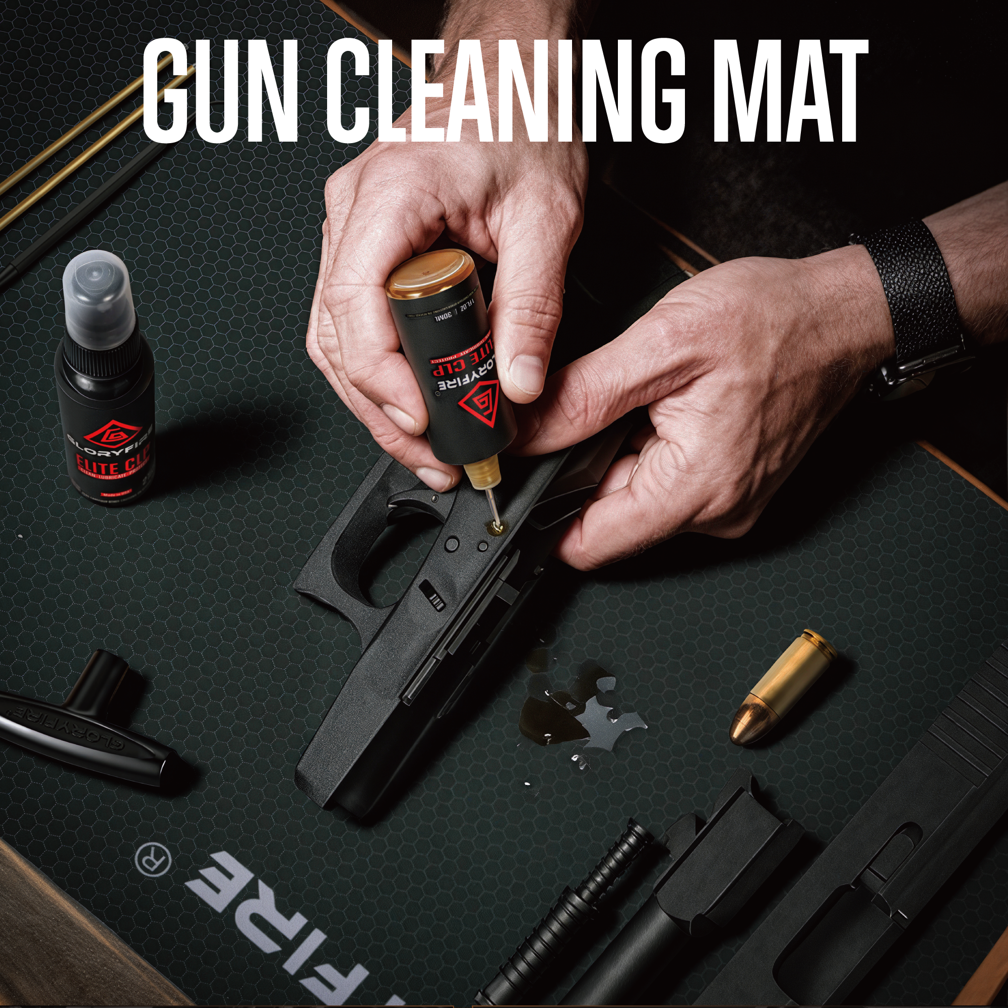 GLORYFIRE Adjustable Stand Deluxe Universal Gun Cleaning Kit - Highly Effective Cleaning Solutions for Hunting and Shooting GLORYFIRE®