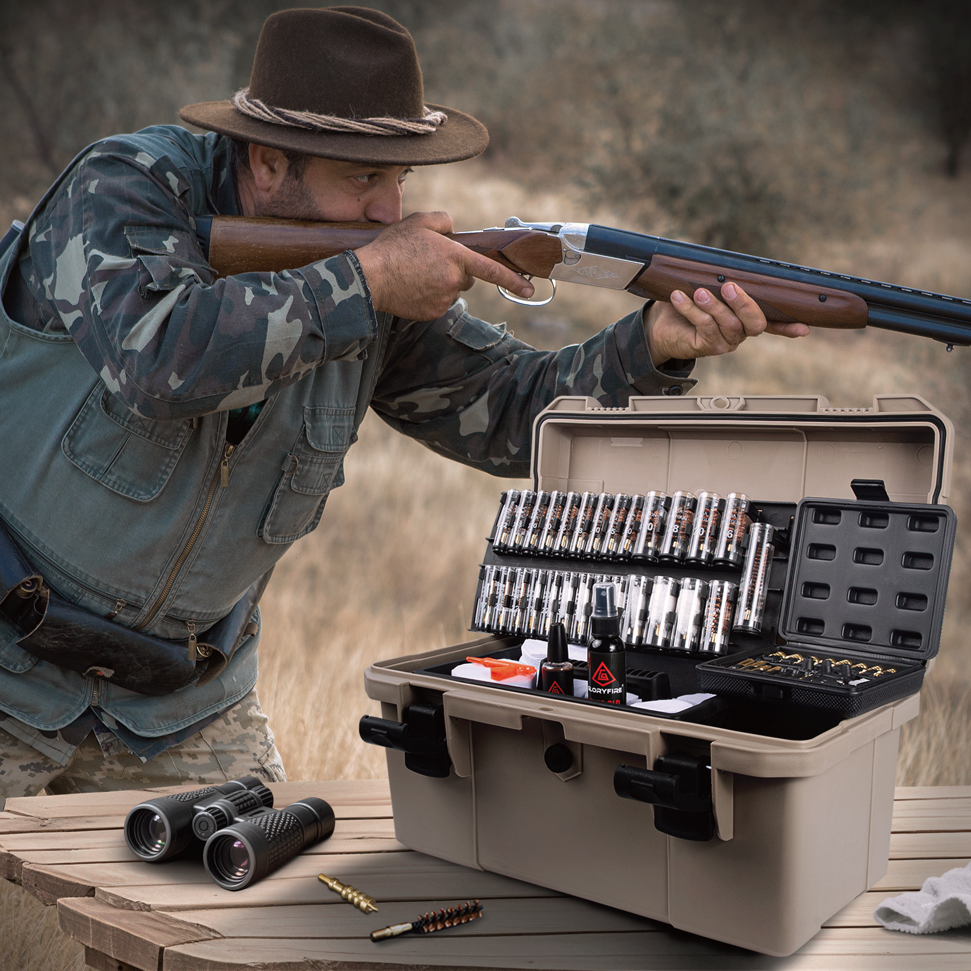 GLORYFIRE Adjustable Stand Deluxe Universal Gun Cleaning Kit GLORYFIRE®