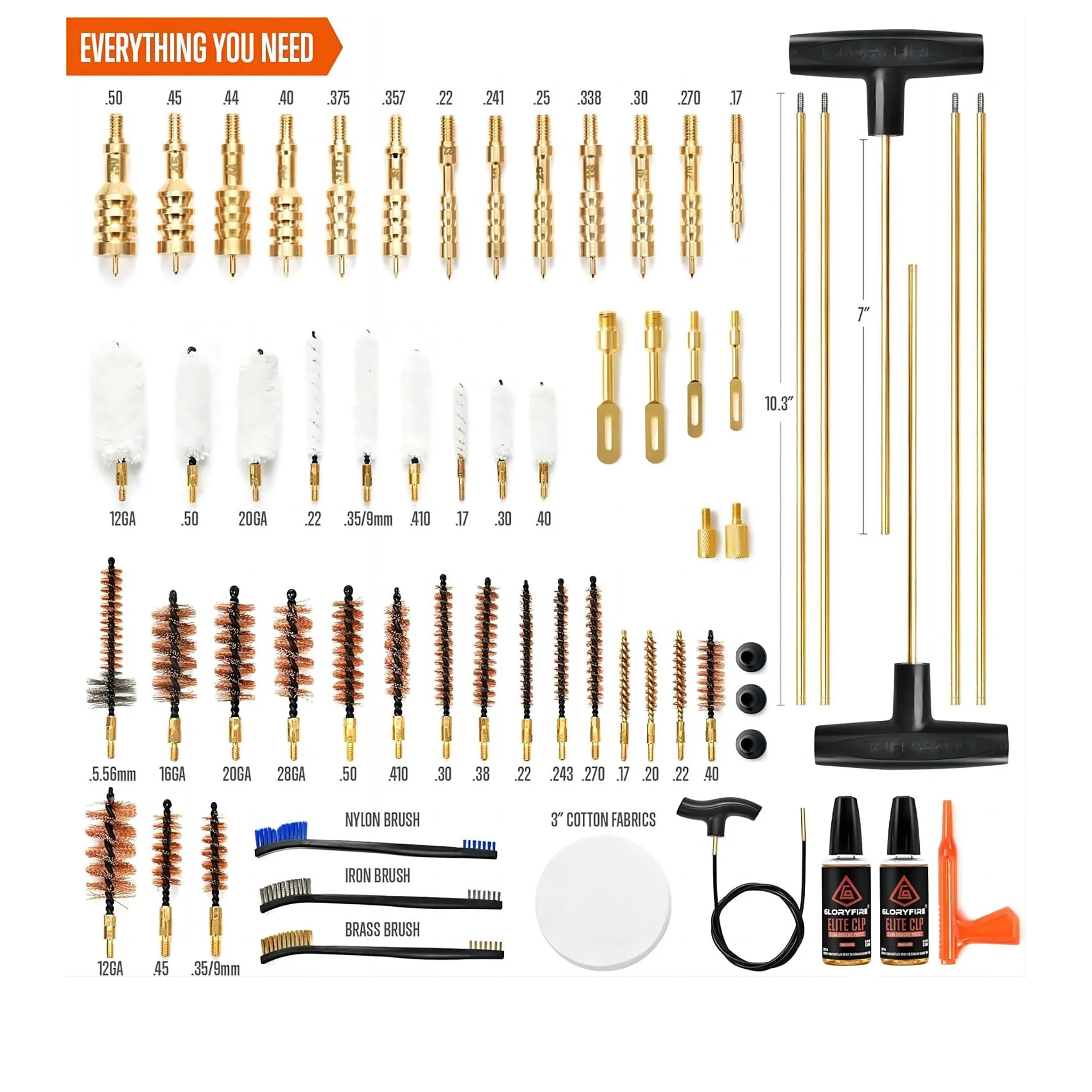 GLORYFIRE Gun Cleaning Kit Universal for All Guns Elite Rifle Shotgun Pistol Cleaning Kit GLORYFIRE®