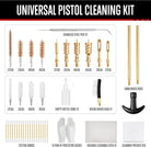 GLORYFIRE Universal Gun Cleaning Kit Fits .22 .357/9mm .38 .40 .45 Cal Handguns & Pistols Compact Carrying Case for Portability Multiple Styles with Brass or Plastic Jags & Tips for Shooting and Range GLORYFIRE®