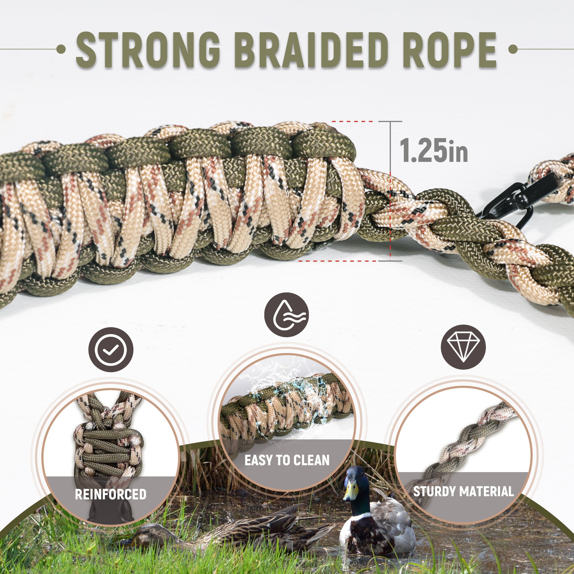 GLORYFIRE Duck Call Lanyard – Camo Paracord, 11 Removable Drops, 550LB Strength Goose Calls for Hunting Predator Ducks GLORYFIRE®