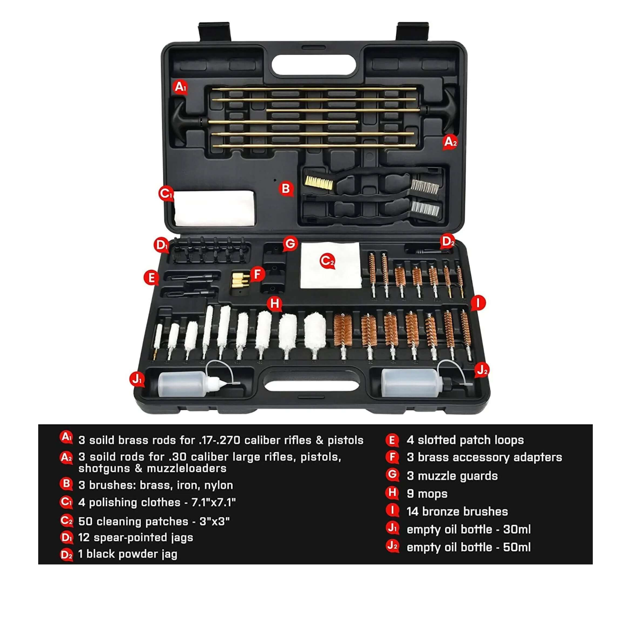 GLORYFIRE Gun Cleaning Kit Universal for All Guns Plastic Jags & Loops GLORYFIRE®