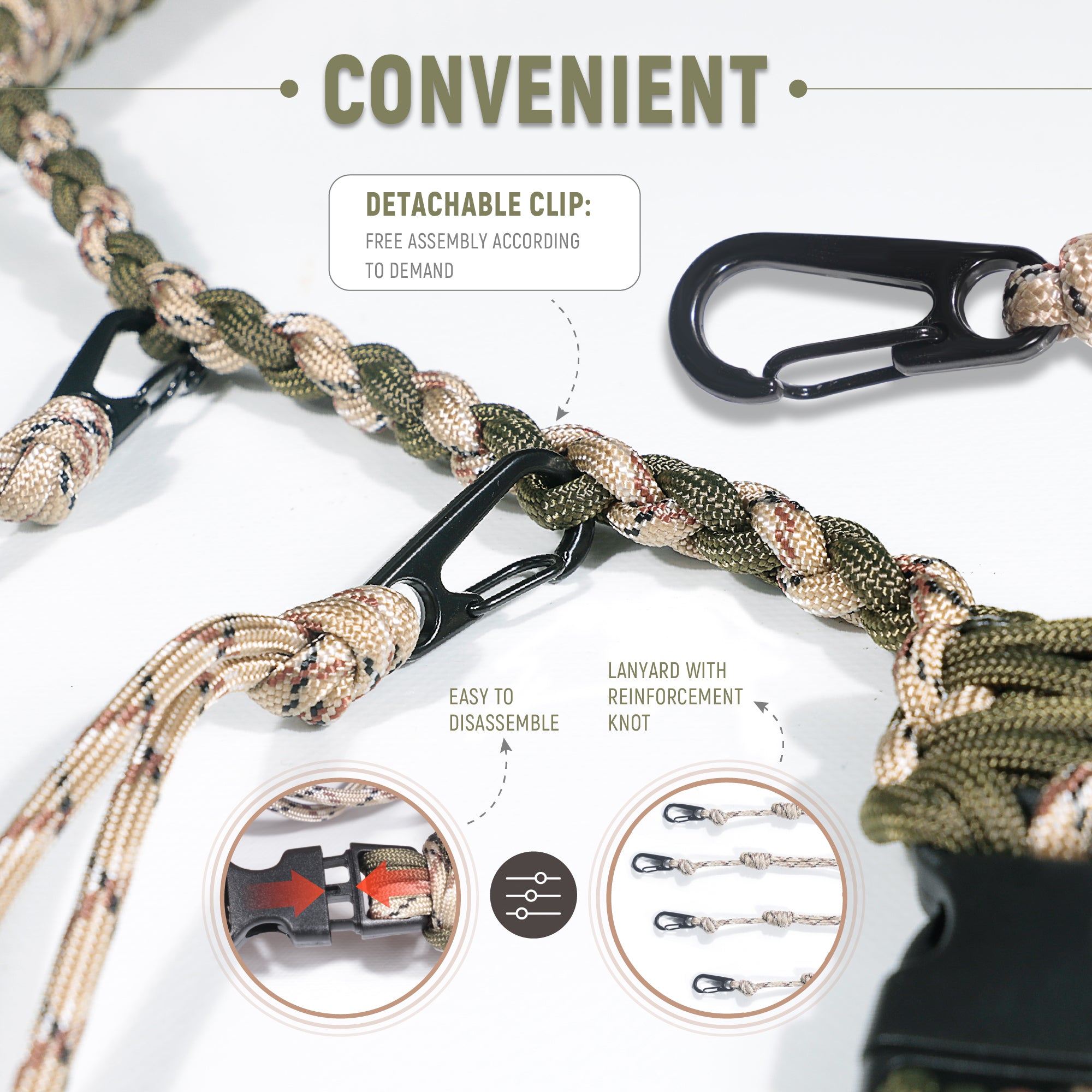 GLORYFIRE Duck Call Lanyard – Camo Paracord, 11 Removable Drops, 550LB Strength Goose Calls for Hunting Predator Ducks GLORYFIRE®