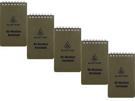 GLORYFIRE Tactical Waterproof Notebook Brown (5pcs) GLORYFIRE®