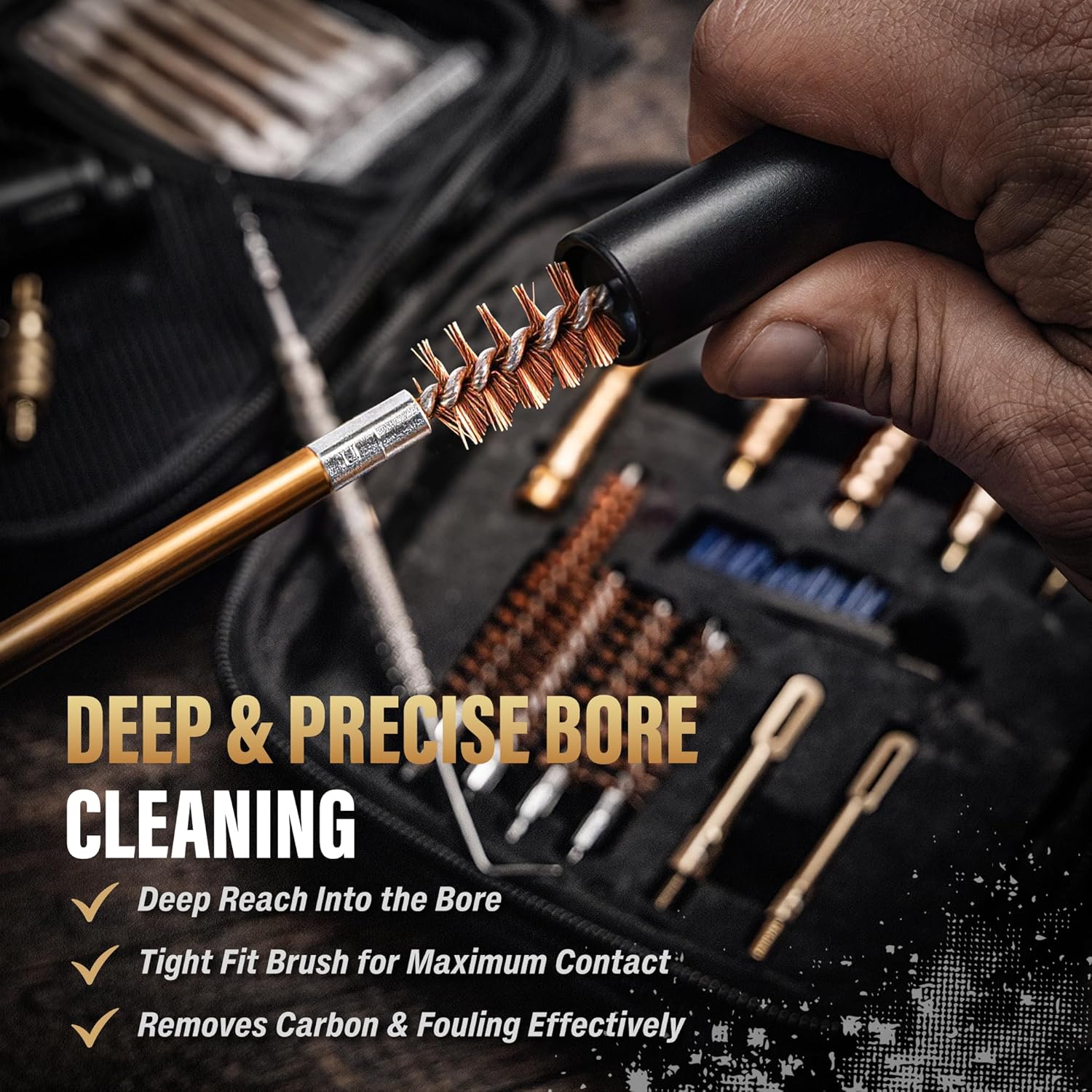 GLORYFIRE Universal Gun Cleaning Kit Fits .22 .357/9mm .38 .40 .45 Cal Handguns & Pistols Compact Carrying Case for Portability Multiple Styles with Brass or Plastic Jags & Tips for Shooting and Range GLORYFIRE®