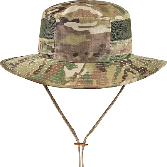 Camo Wide Brim Boonie Bucket Hat With Balaclava Face Mask UV Protection Sun Hat Fishing Bucket Hat For Hunting Hiking