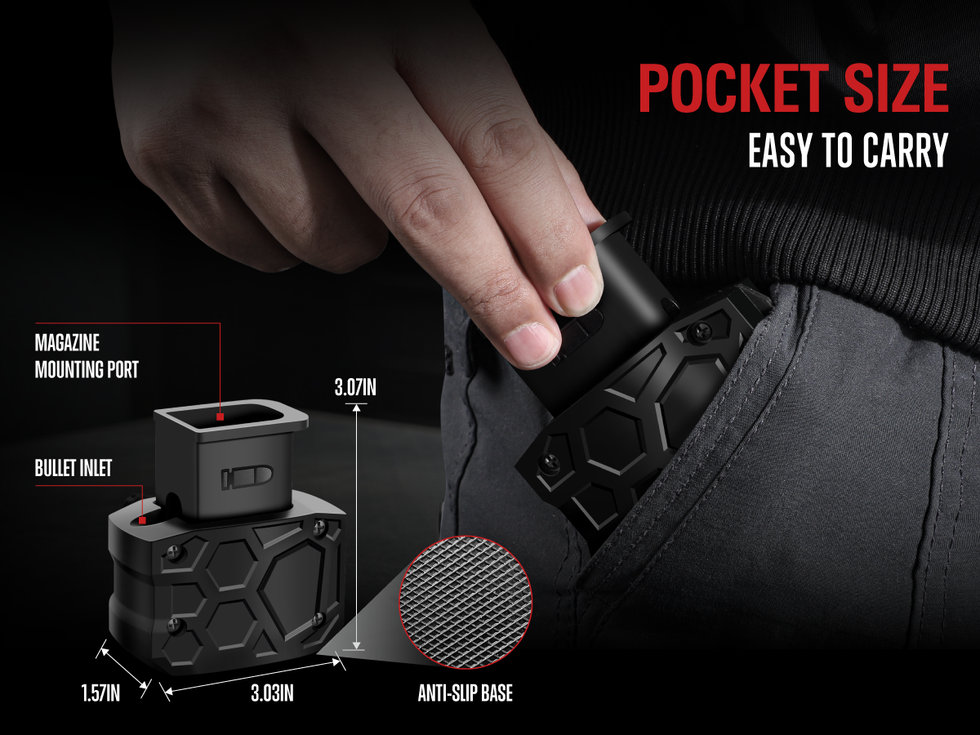 Magazine Loader Cpmpatible with 9mm to 40, Easy to Magazine Loading, G ...