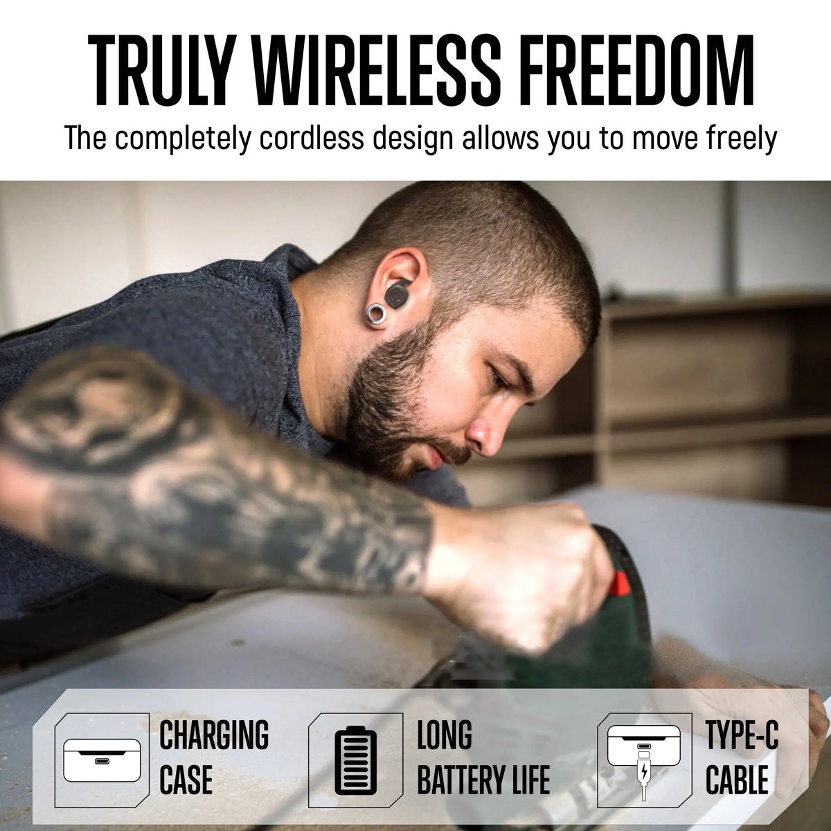 Bluetooth Shooting Ear Protection 26dB Noise Reduction Earbuds GLORYFIRE®