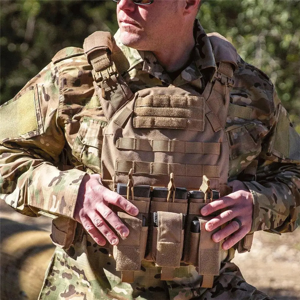 GLORYFIRE Plate Carrier Adjustable Tactical Vest Quick Release Coyote GLORYFIRE®