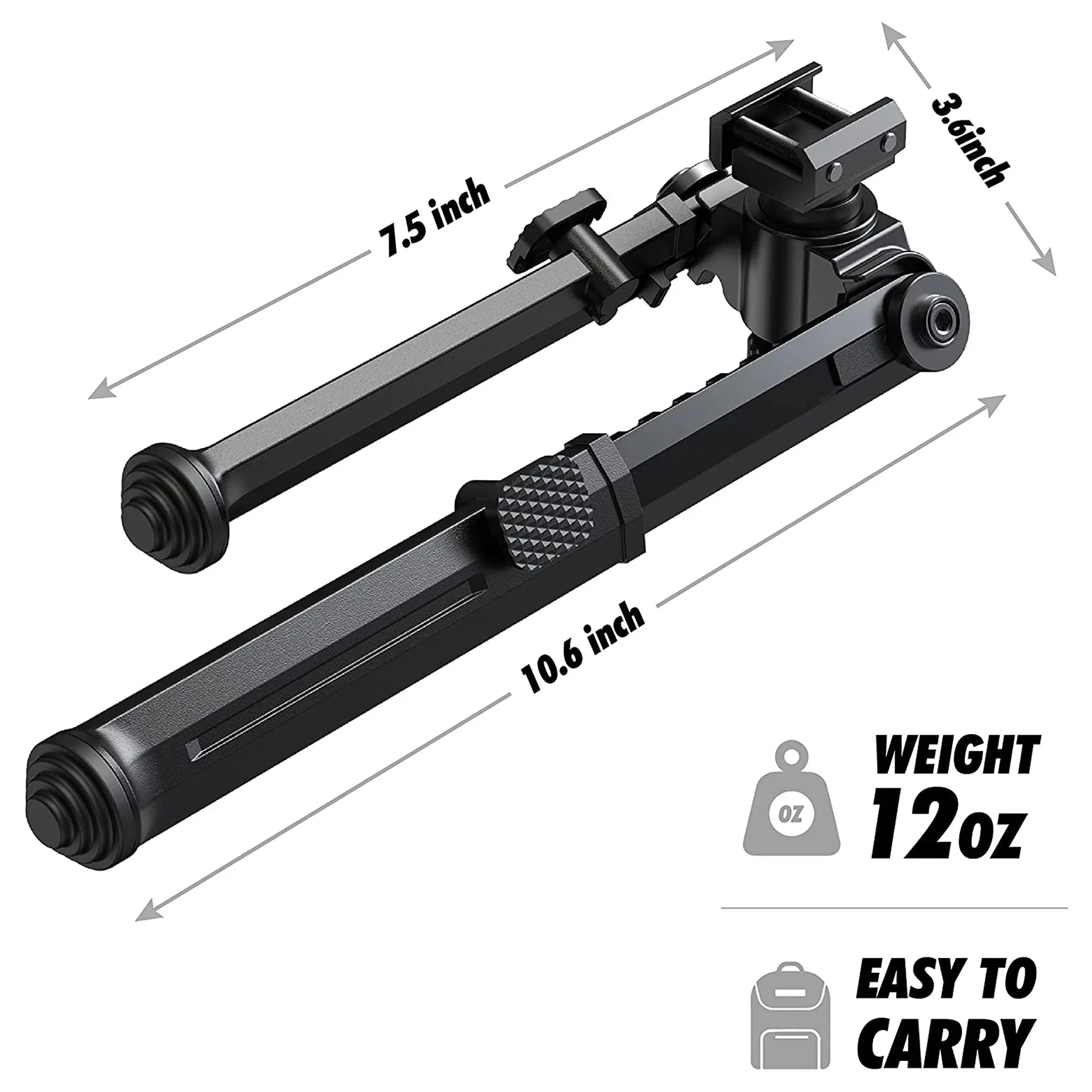 GLORYFIRE Rifle Bipod Rail Bipod 360°Swivel Adjustable 7 Speed GLORYFIRE®