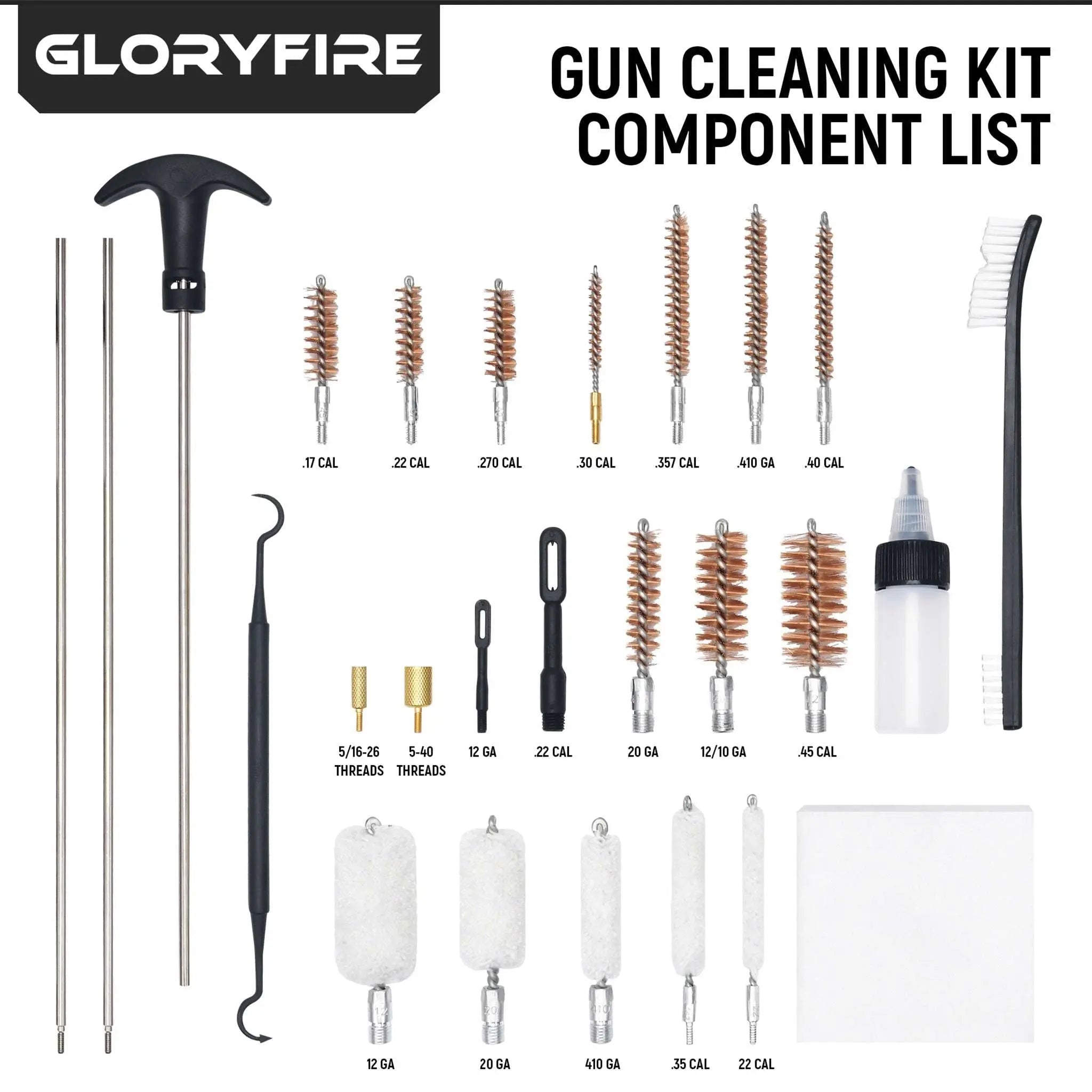 GLORYFIRE Universal Gun Cleaning Kit Gifts for Men Aluminum Case GLORYFIRE®