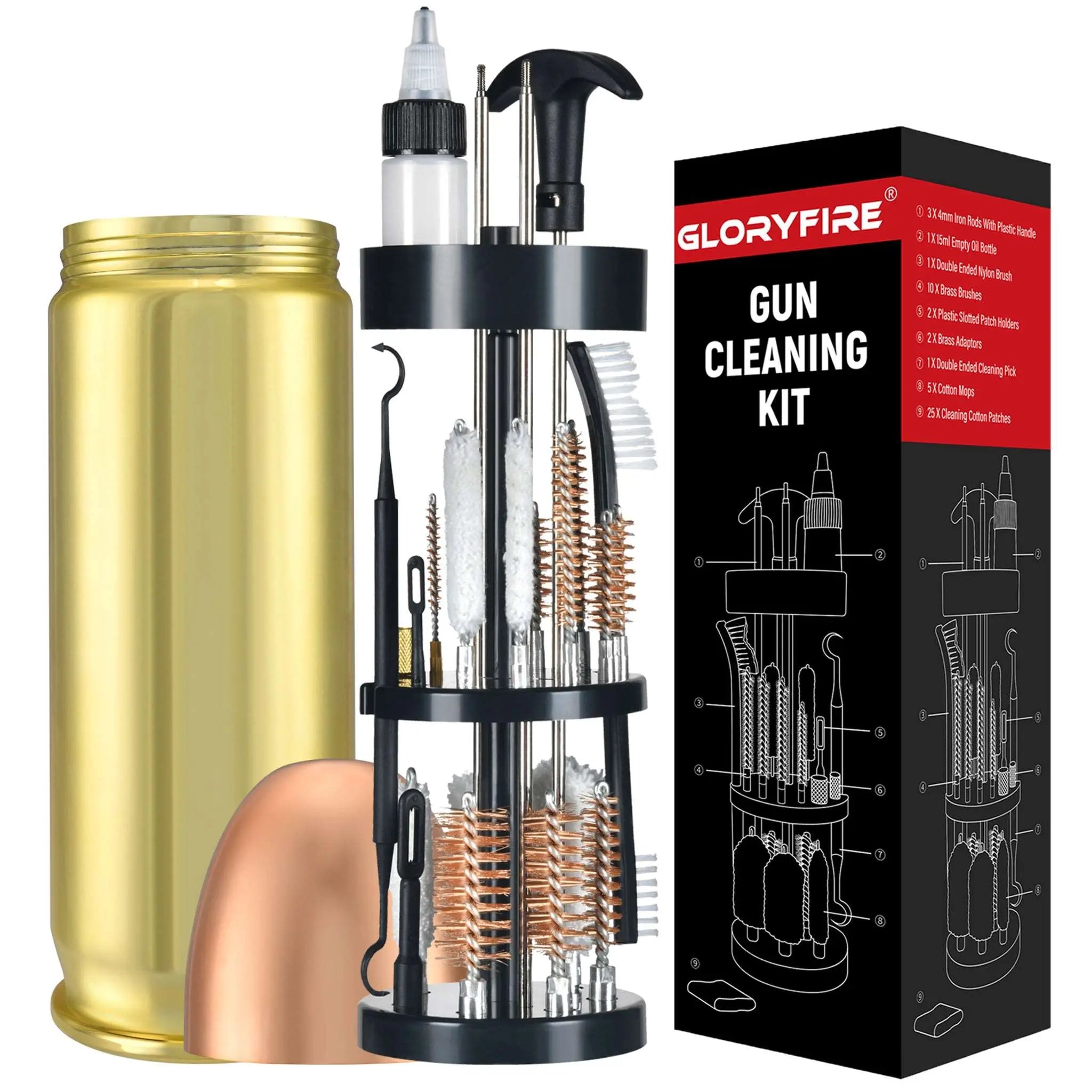 GLORYFIRE Universal Gun Cleaning Kit Gifts for Men Aluminum Case GLORYFIRE®