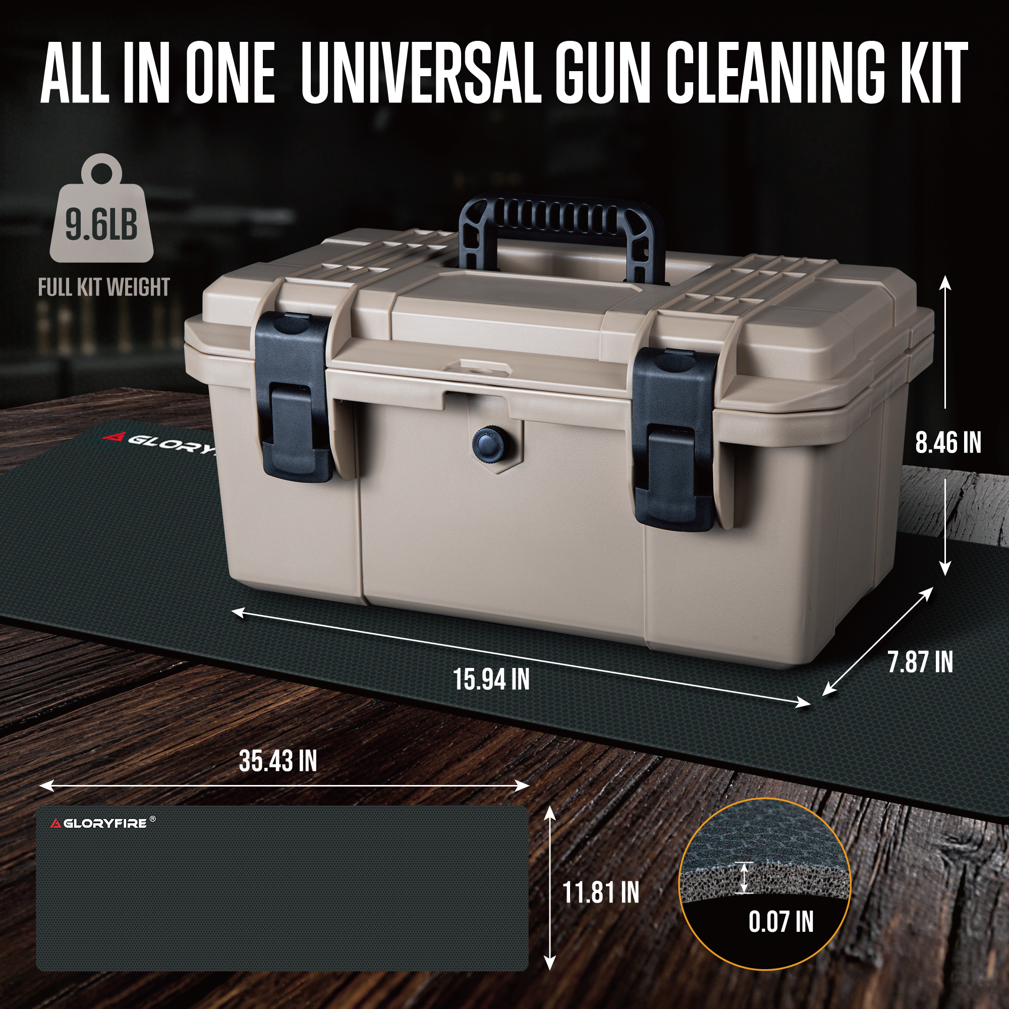 GLORYFIRE Adjustable Stand Deluxe Universal Gun Cleaning Kit - Highly Effective Cleaning Solutions for Hunting and Shooting GLORYFIRE®