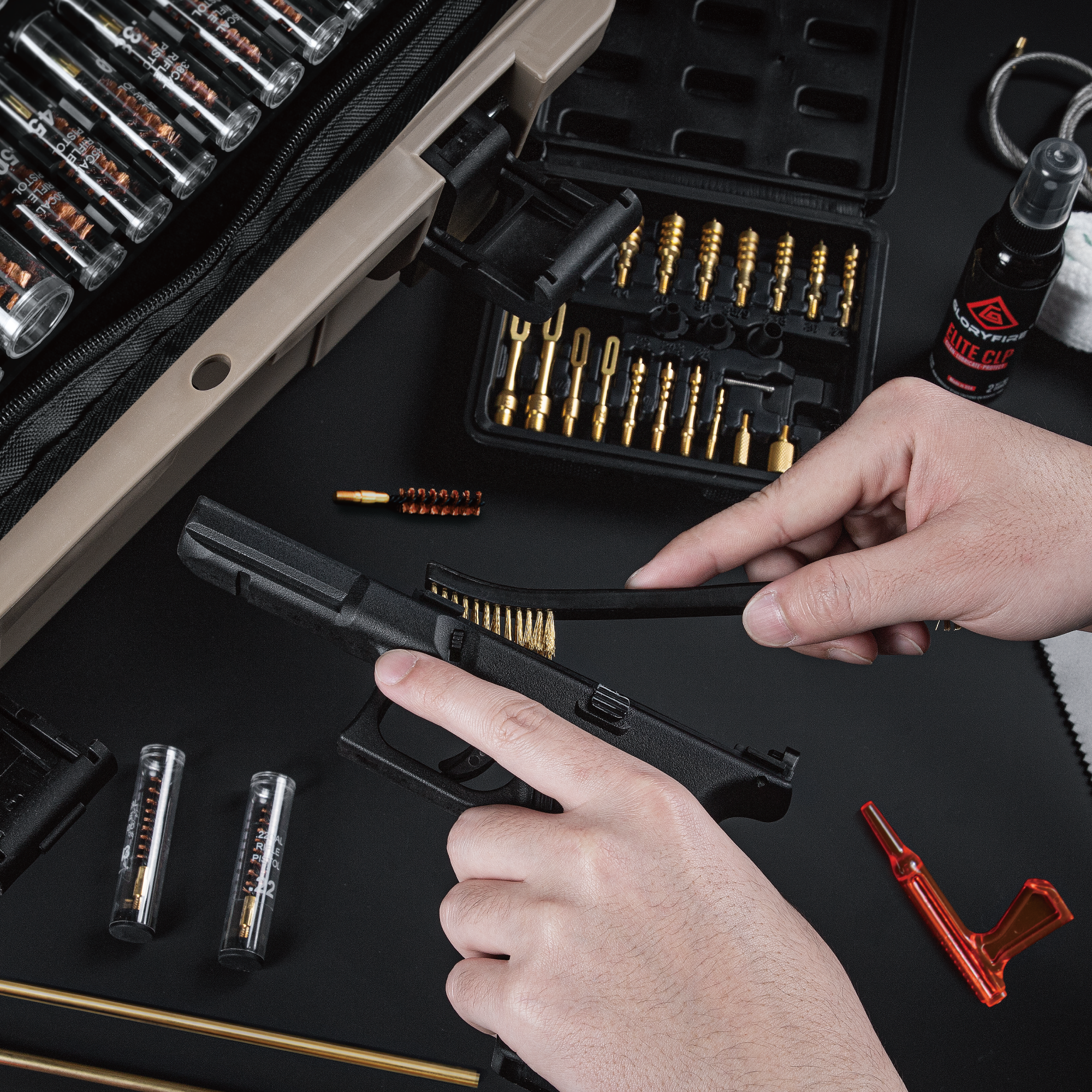 GLORYFIRE Adjustable Stand Deluxe Universal Gun Cleaning Kit - Highly Effective Cleaning Solutions for Hunting and Shooting GLORYFIRE®