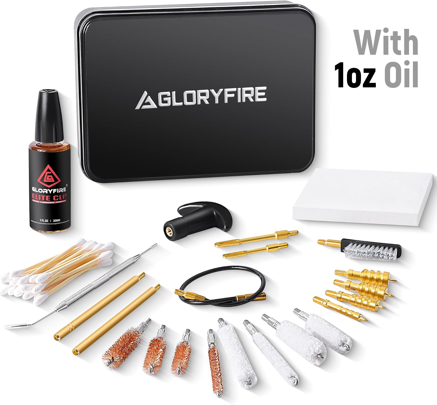 GLORYFIRE Universal Gun Cleaning kit Pistol Cleaning Kit Brass Brush and Brass Jag Adapter with Portable Case GLORYFIRE®