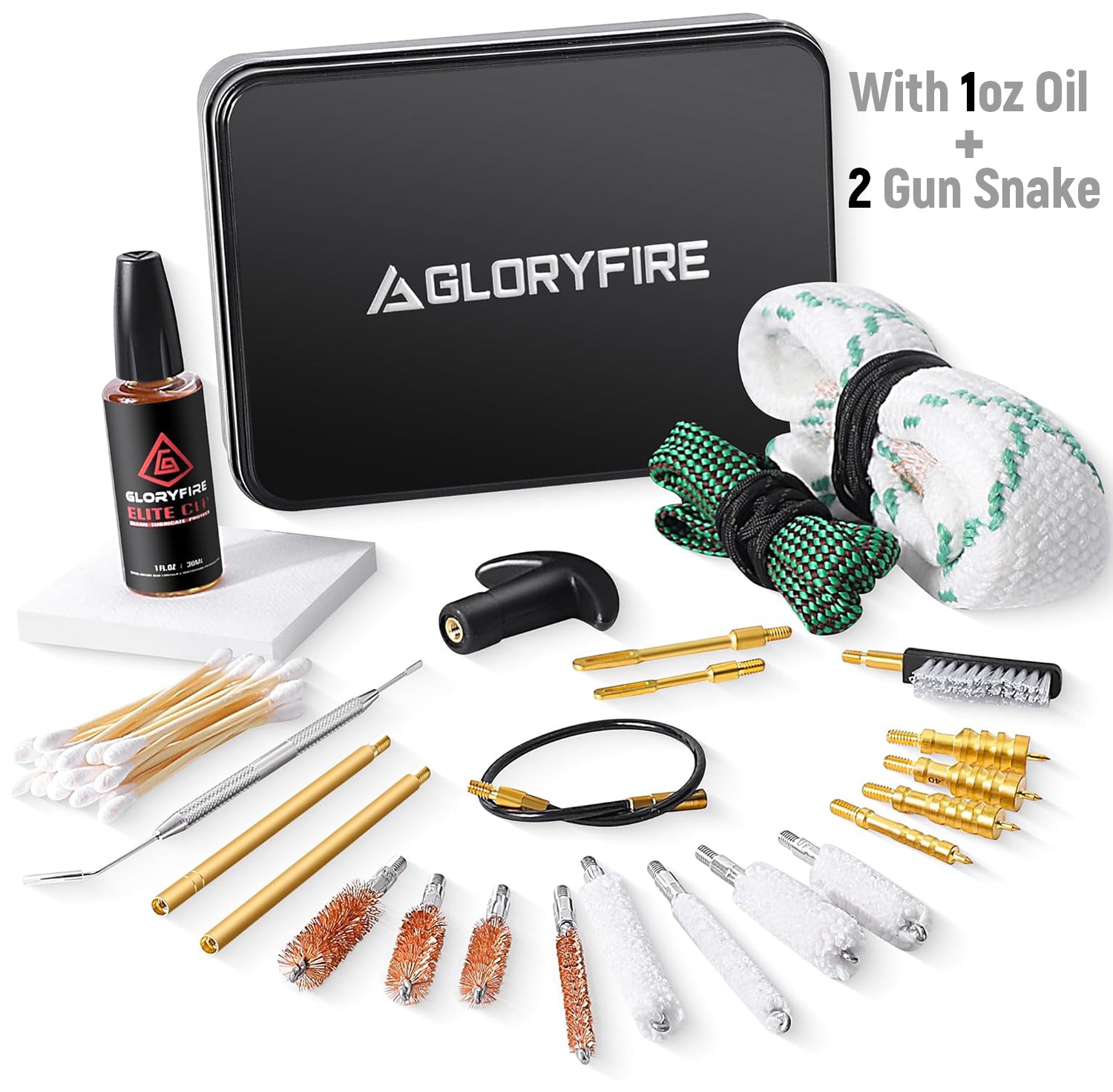 GLORYFIRE Universal Gun Cleaning kit Pistol Cleaning Kit Brass Brush and Brass Jag Adapter with Portable Case GLORYFIRE®