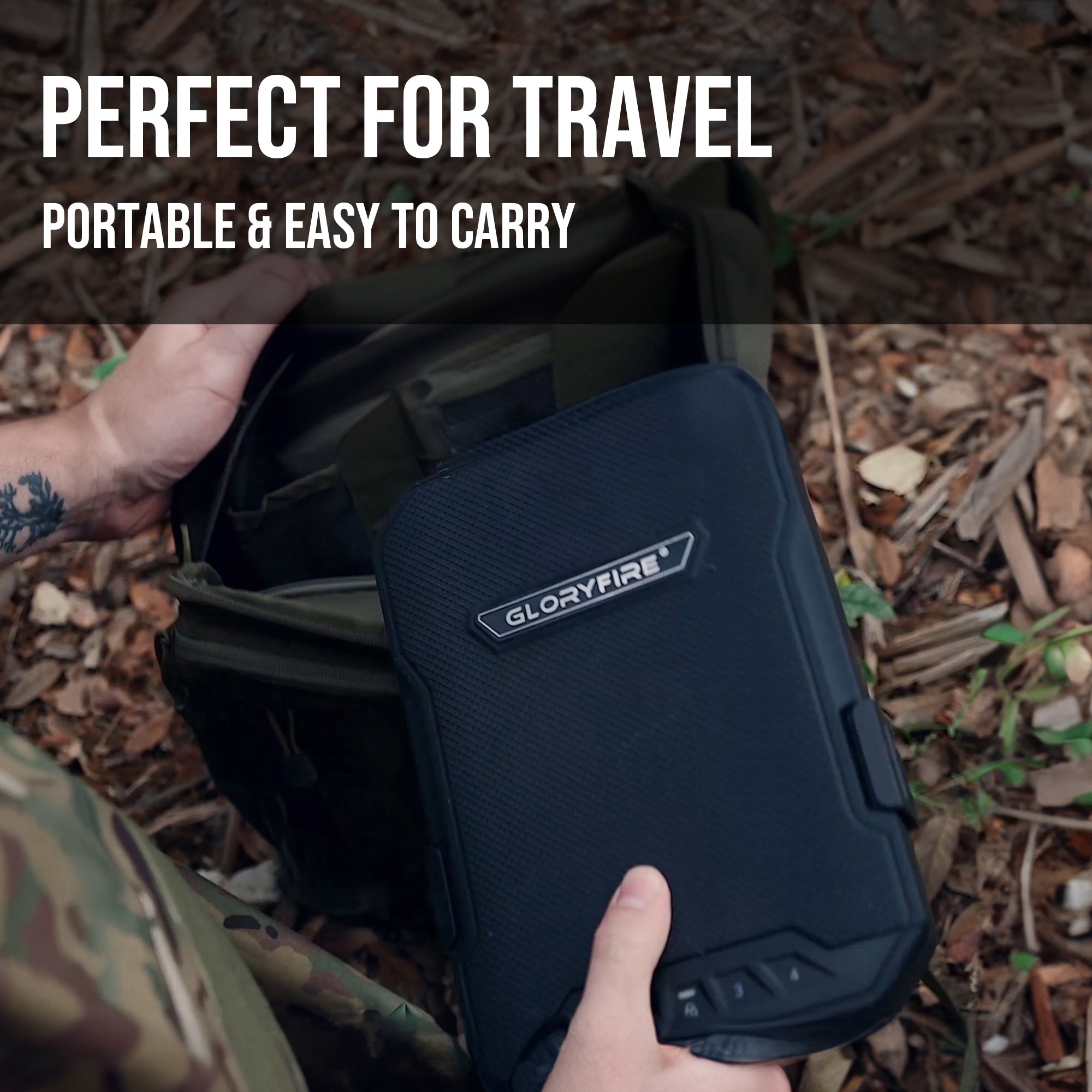 GLORYFIRE Biometric Portable Travel Gun Safe - Fingerprint, Password & Key Access GLORYFIRE®