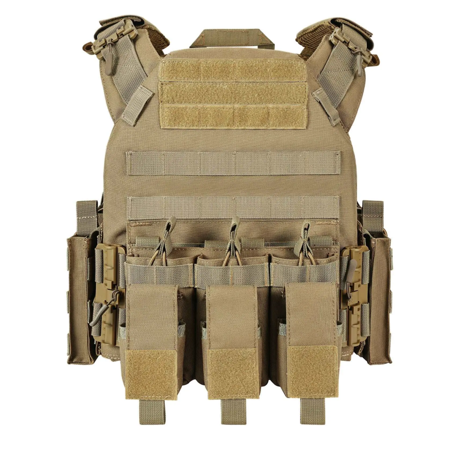 GLORYFIRE Plate Carrier Adjustable Tactical Vest Quick Release Coyote GLORYFIRE®