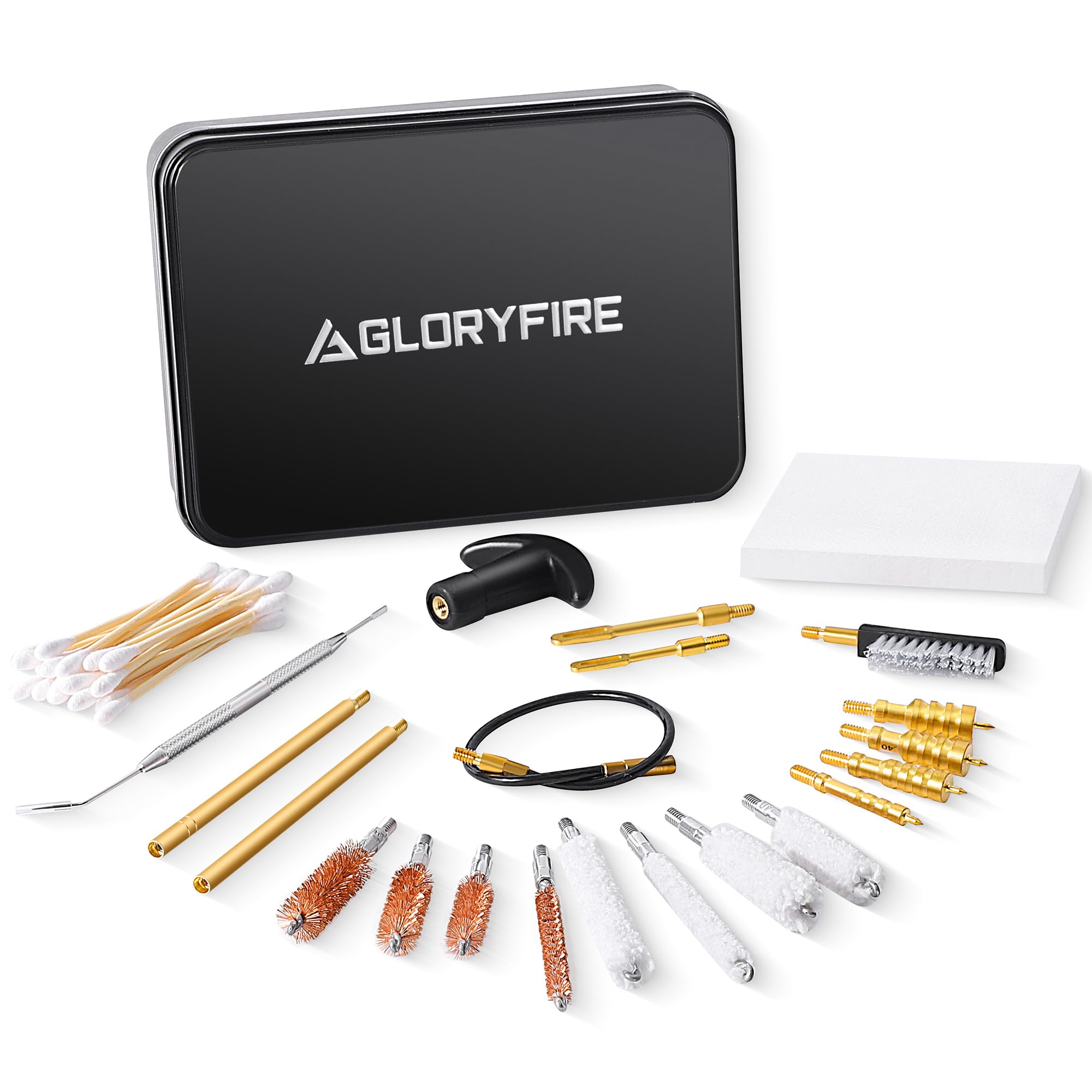 GLORYFIRE Gun Cleaning kit Universal Pistol Cleaning Kit Brass Brush and Brass Jag Adapter with Portable Case GLORYFIRE®