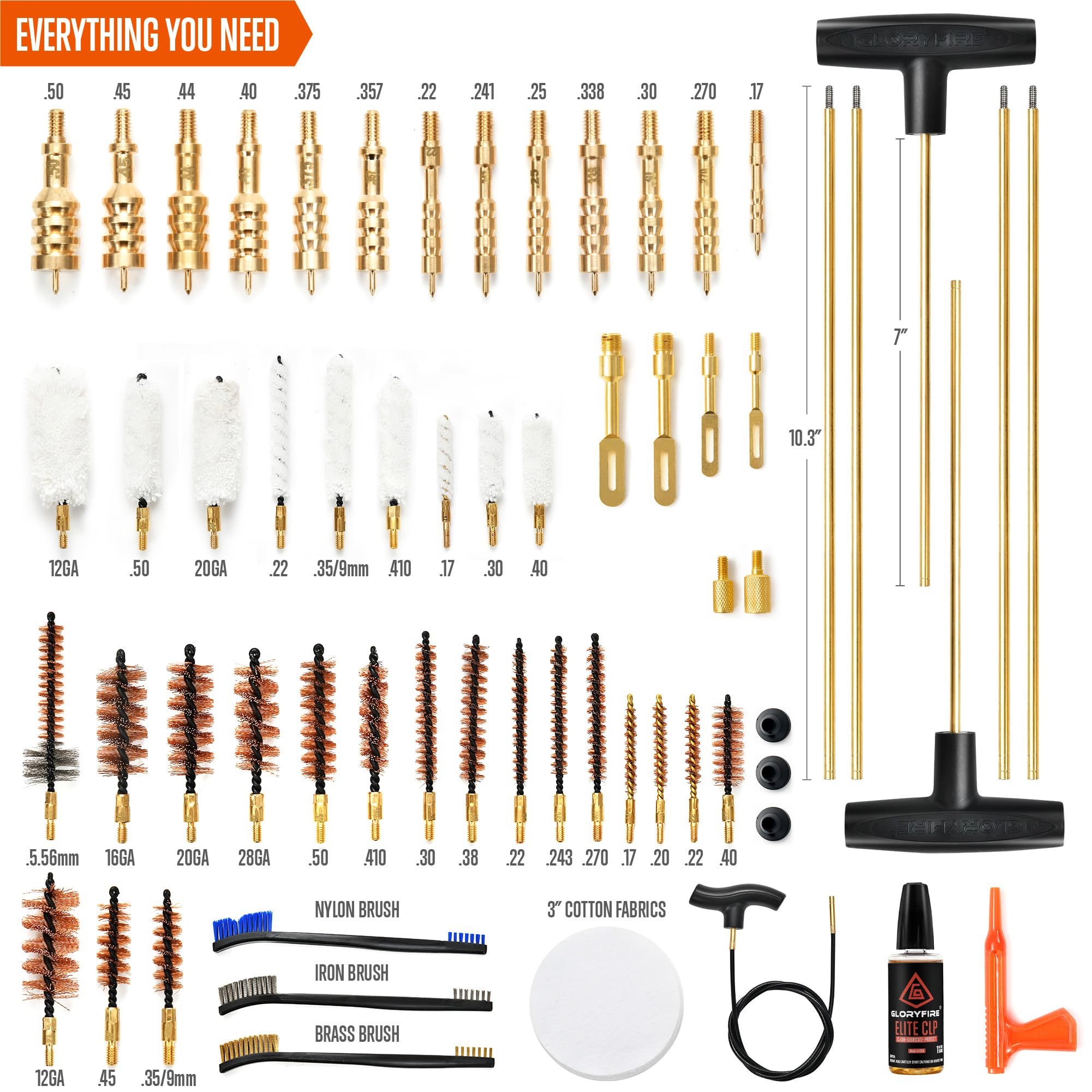 GLORYFIRE Gun Cleaning Kit Universal for All Guns Elite Rifle Shotgun Pistol Cleaning Kit GLORYFIRE®