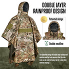 Military Tactical Poncho,Multipurpose Waterproof Military Tent Poncho for Camping Hiking Outdoor Hunting GLORYFIRE®