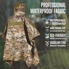 Military Tactical Poncho,Multipurpose Waterproof Military Tent Poncho for Camping Hiking Outdoor Hunting GLORYFIRE®