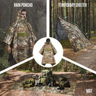 Military Tactical Poncho,Multipurpose Waterproof Military Tent Poncho for Camping Hiking Outdoor Hunting GLORYFIRE®