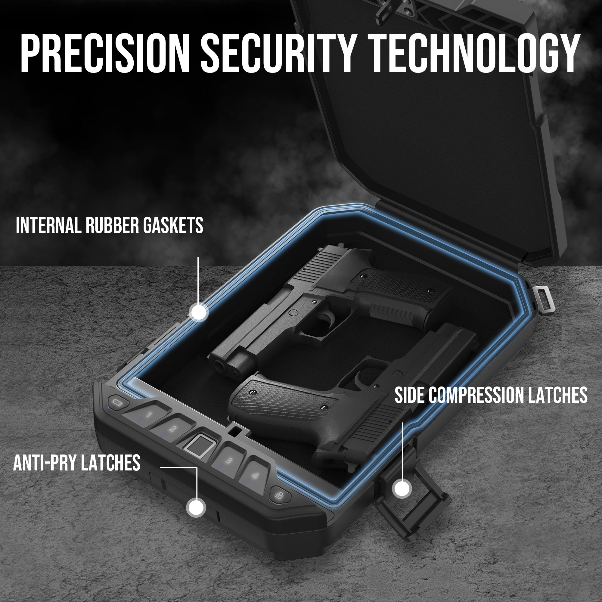 GLORYFIRE Biometric Portable Travel Gun Safe - Fingerprint, Password & Key Access GLORYFIRE®