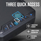 GLORYFIRE Biometric Portable Travel Gun Safe - Fingerprint, Password & Key Access GLORYFIRE®